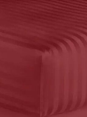 DAMASK by Charter Club Scarlet Red Striped Pima Cotton Fitted Sheet TWIN Size